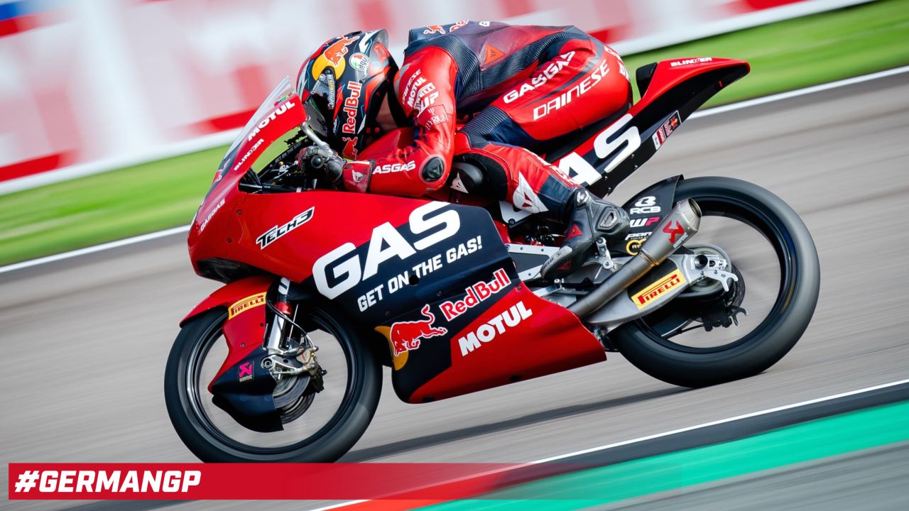 RED BULL GASGAS TECH3’S HOLGADO AND ROULSTONE FIND THEIR PACE ON OPENING DAY OF GERMAN GP
